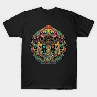 Psychedelic Mushrooms Fantasy Design T-Shirt